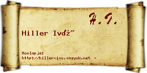 Hiller Ivó névjegykártya