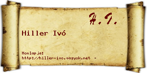 Hiller Ivó névjegykártya